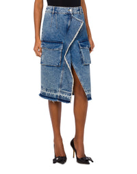 Jupe midi en denim - Blue