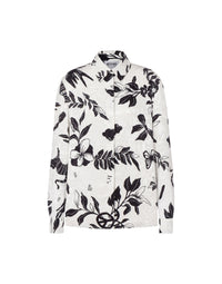 Jacquard shirt with Allover Symbols print - White