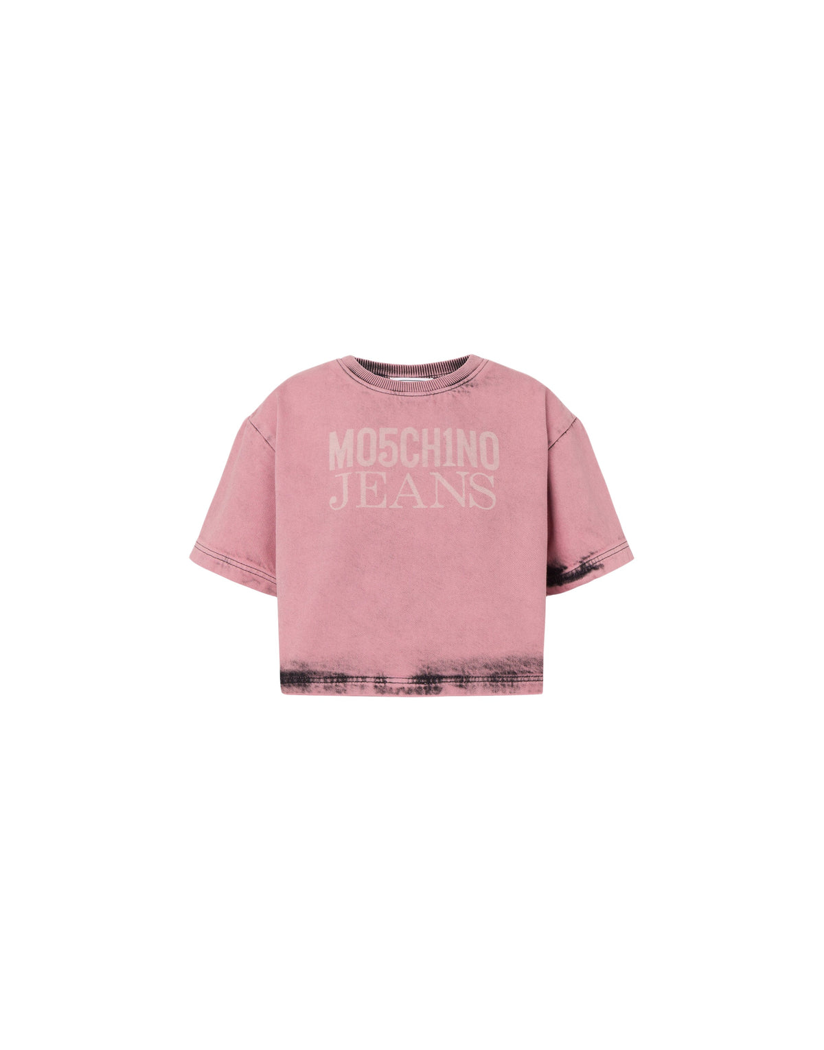 T-shirt court en denim - Pink
