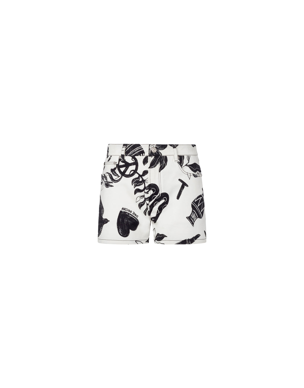 Allover Symbols Shorts - White