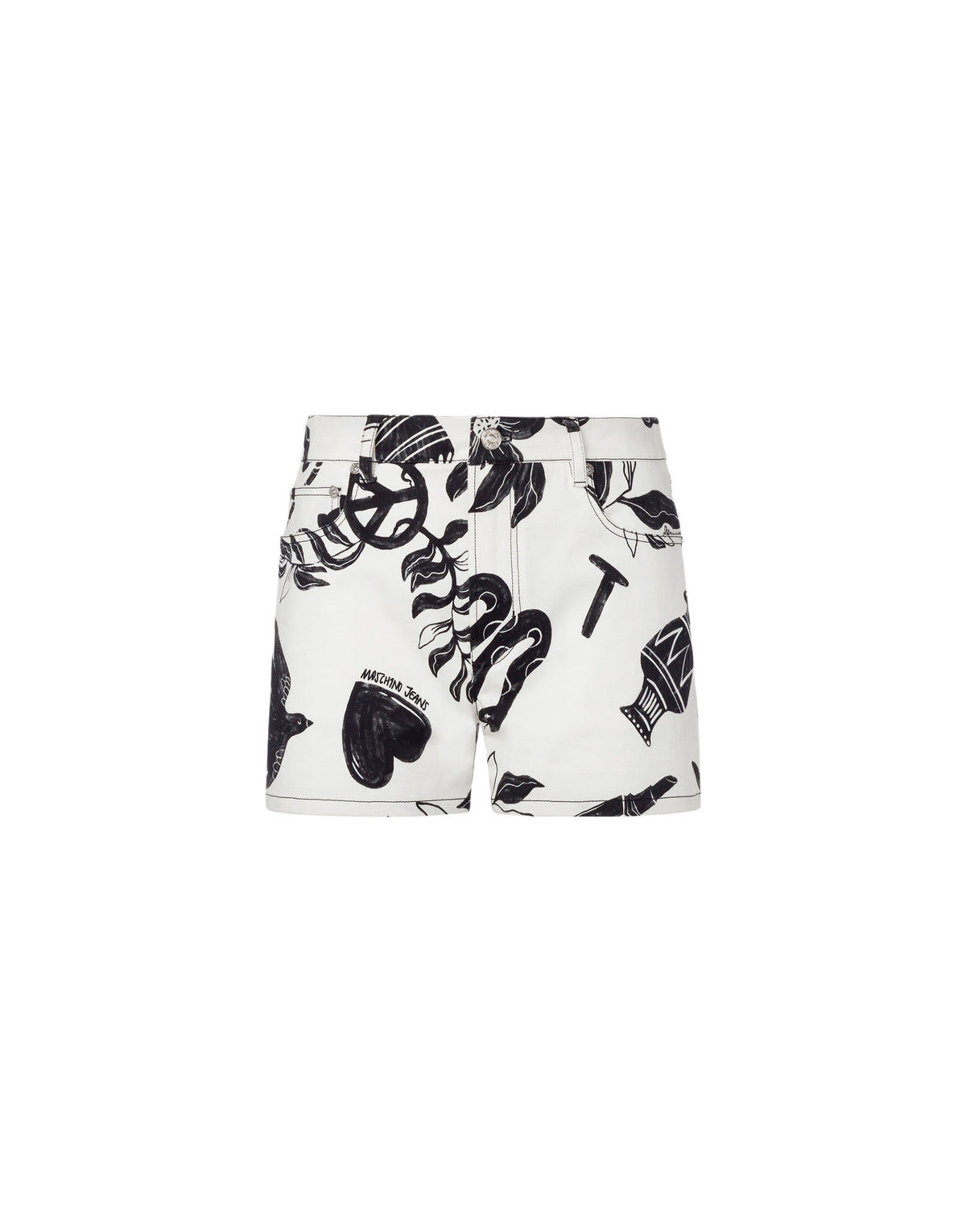 Short cinq poches en gabardine stretch de coton - White