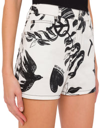 Allover Symbols Shorts - White