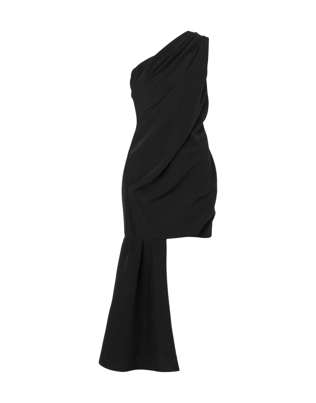 Robe courte asymétrique et drapé - Black