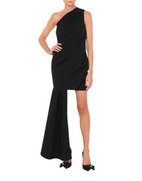 Robe courte asymétrique et drapé - Black
