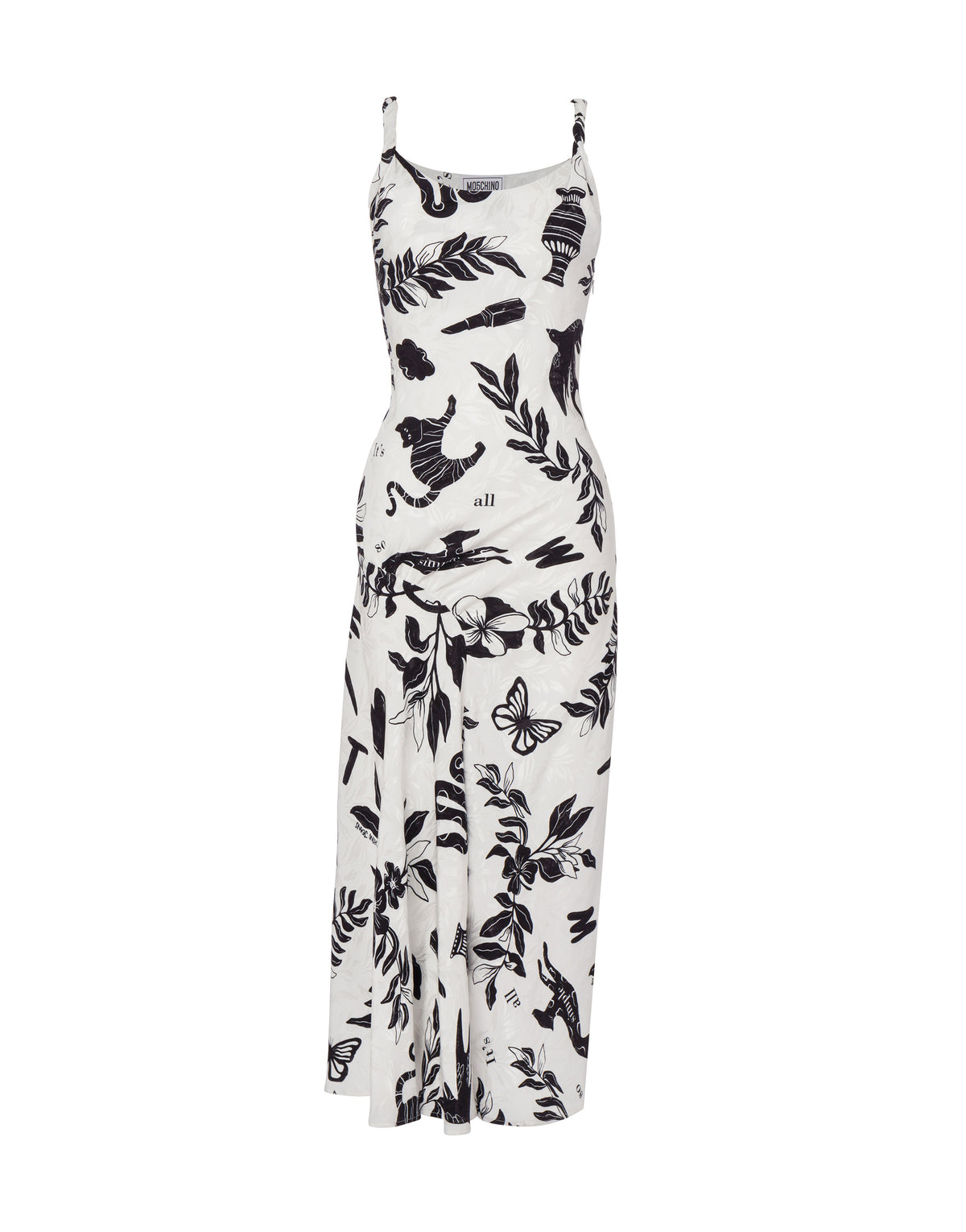 Jacquard dress with Allover Symbols print
 - White