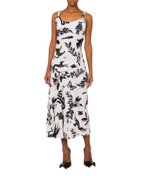 Jacquard dress with Allover Symbols print
 - White