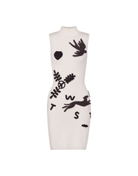 Robe courte en laine - White