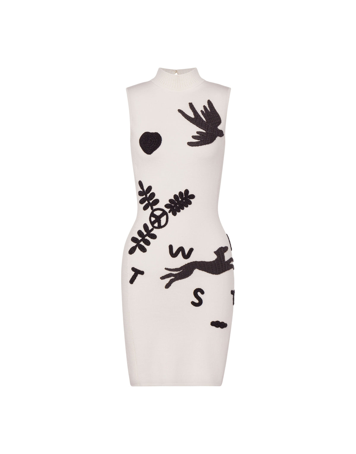Robe courte en laine - White