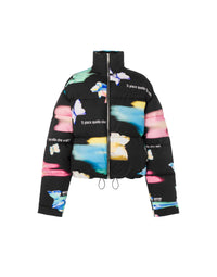 Doudoune imprimé Allover en coton - Black