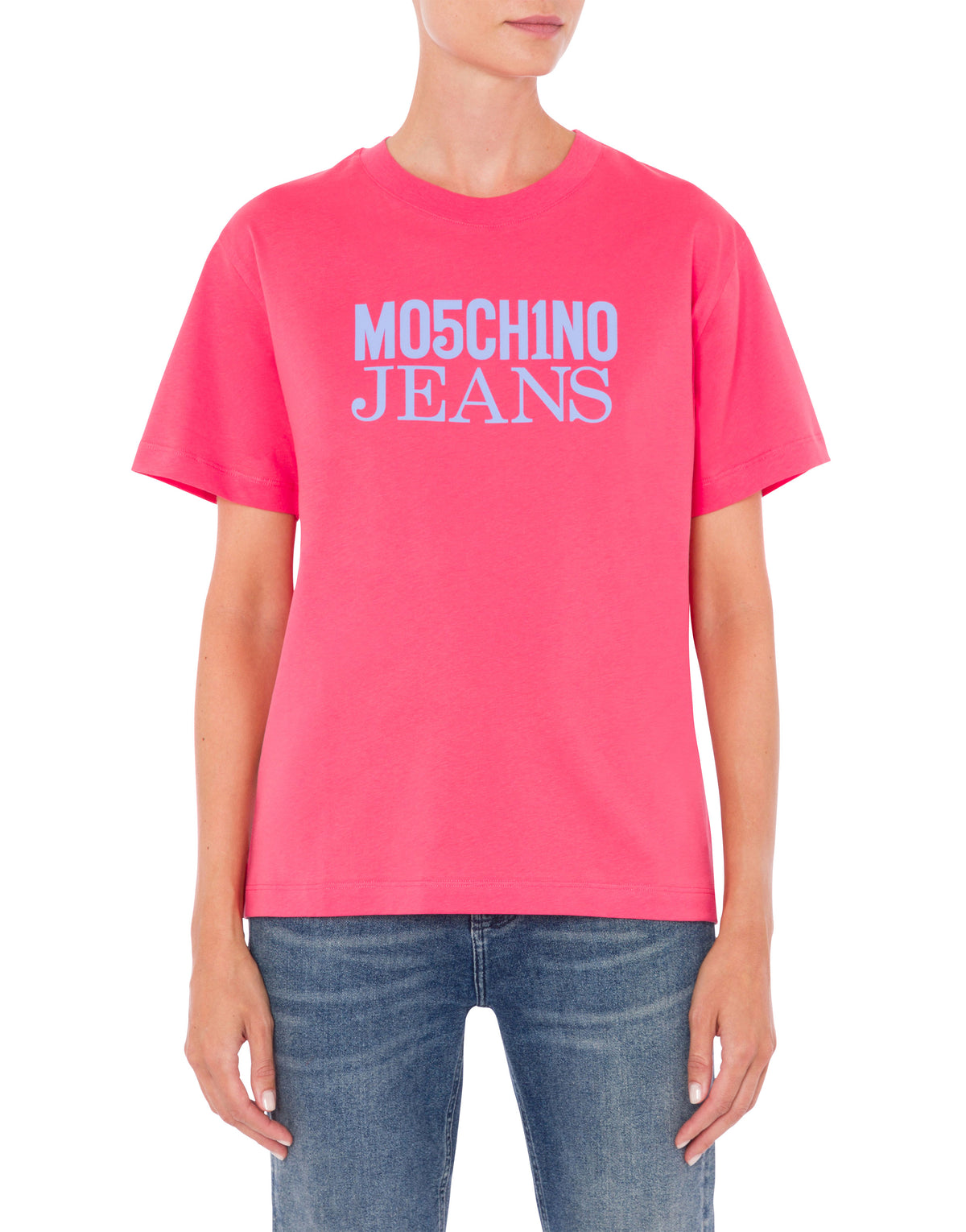 T-shirt à imprimé logo Moschino Jeans en coton - Pink