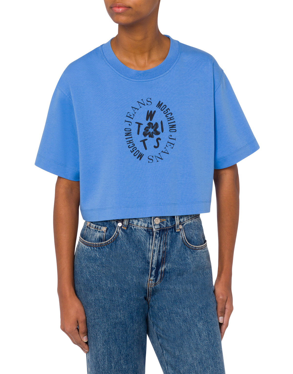 T-shirt cropped Twist - Blue