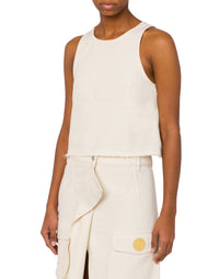 Crop top en coton - White