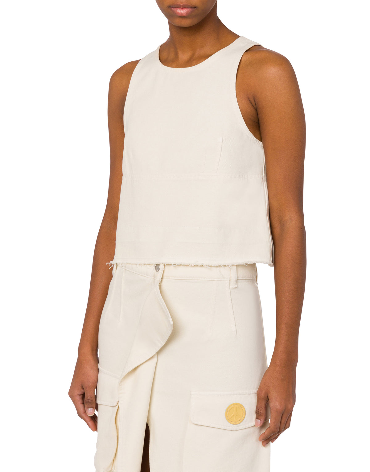 Crop top en coton - White