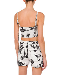 Crop top Allover Symbols - White