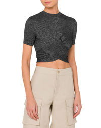 Crop top à découpe arrière - Black