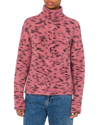 Pull à col roulé boutonné - Pink