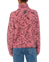 Pull à col roulé boutonné - Pink