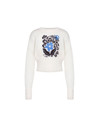 Pull imprimé Peace & Love en laine - White