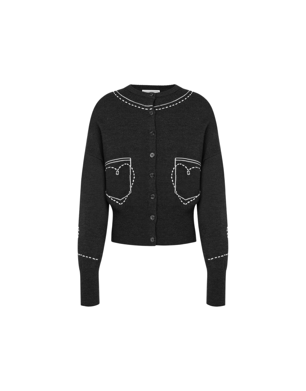 Cardigan court en laine - Grey