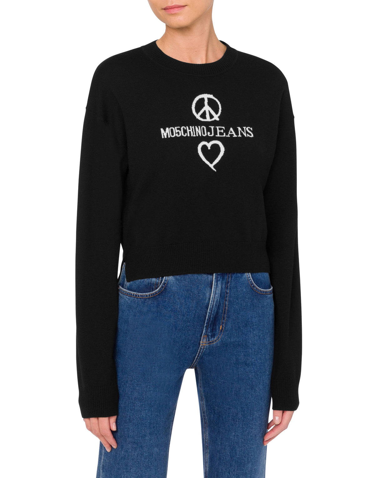 Pull court en laine - Black