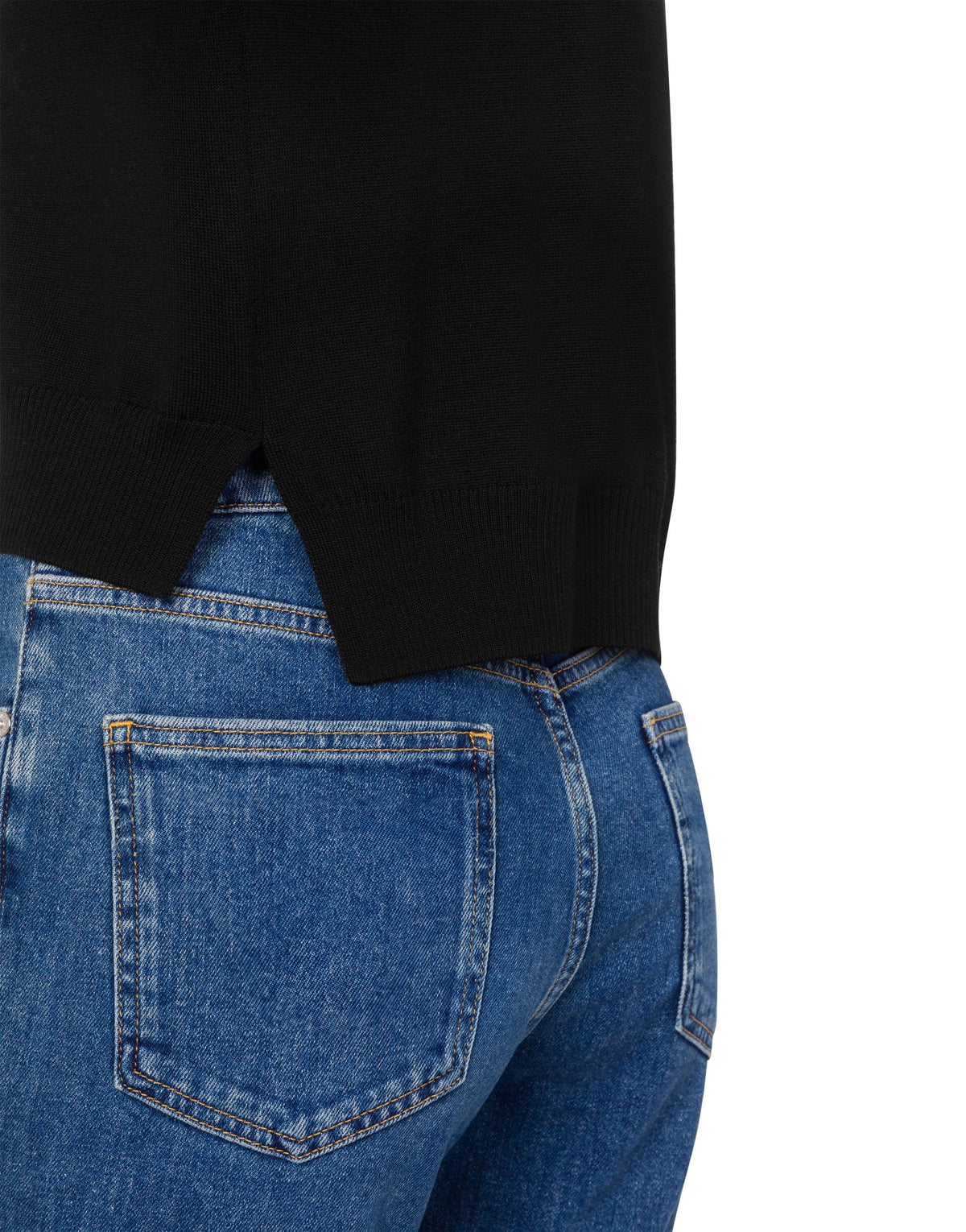 Pull court en laine - Black