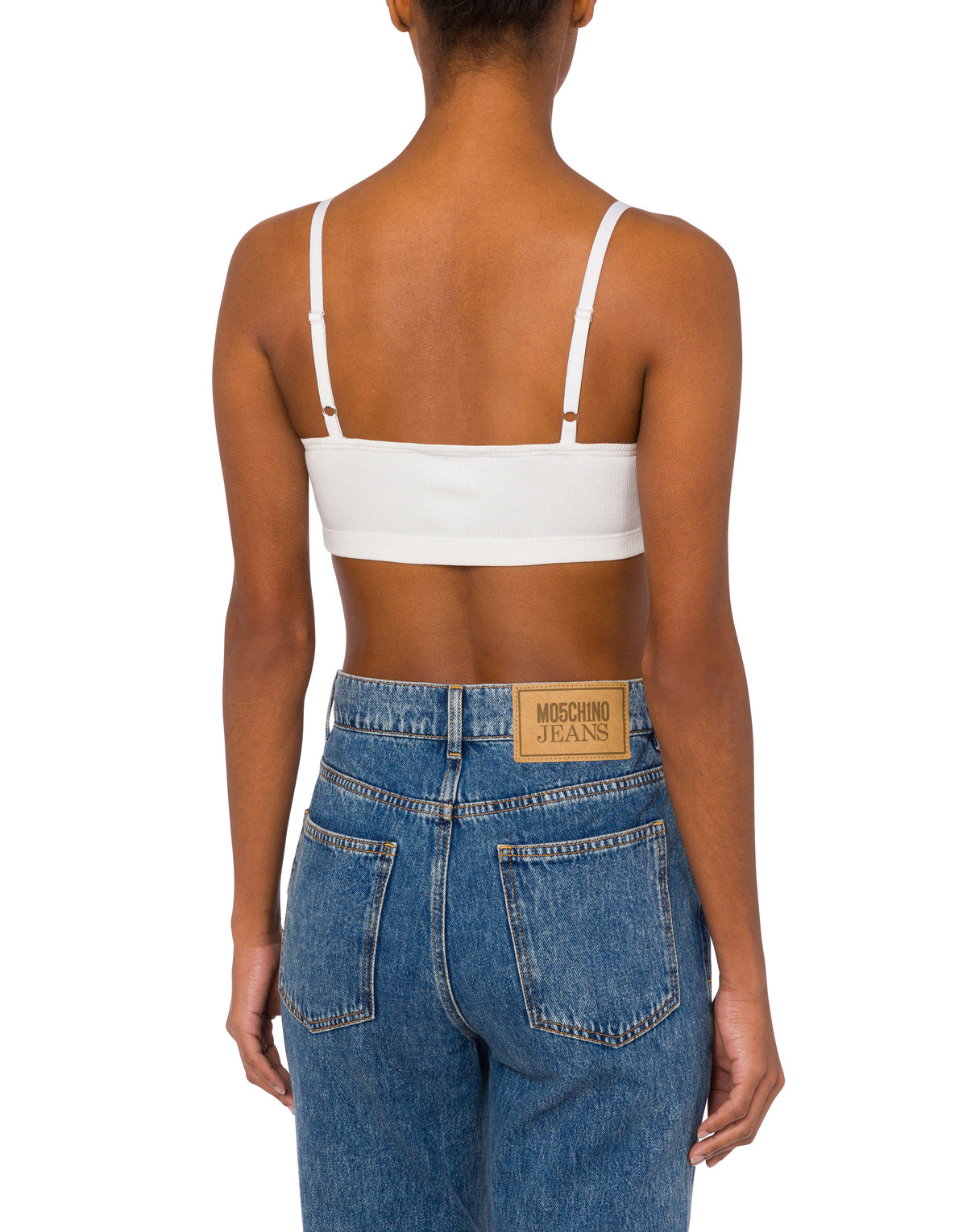 Crop top sportif en coton - White