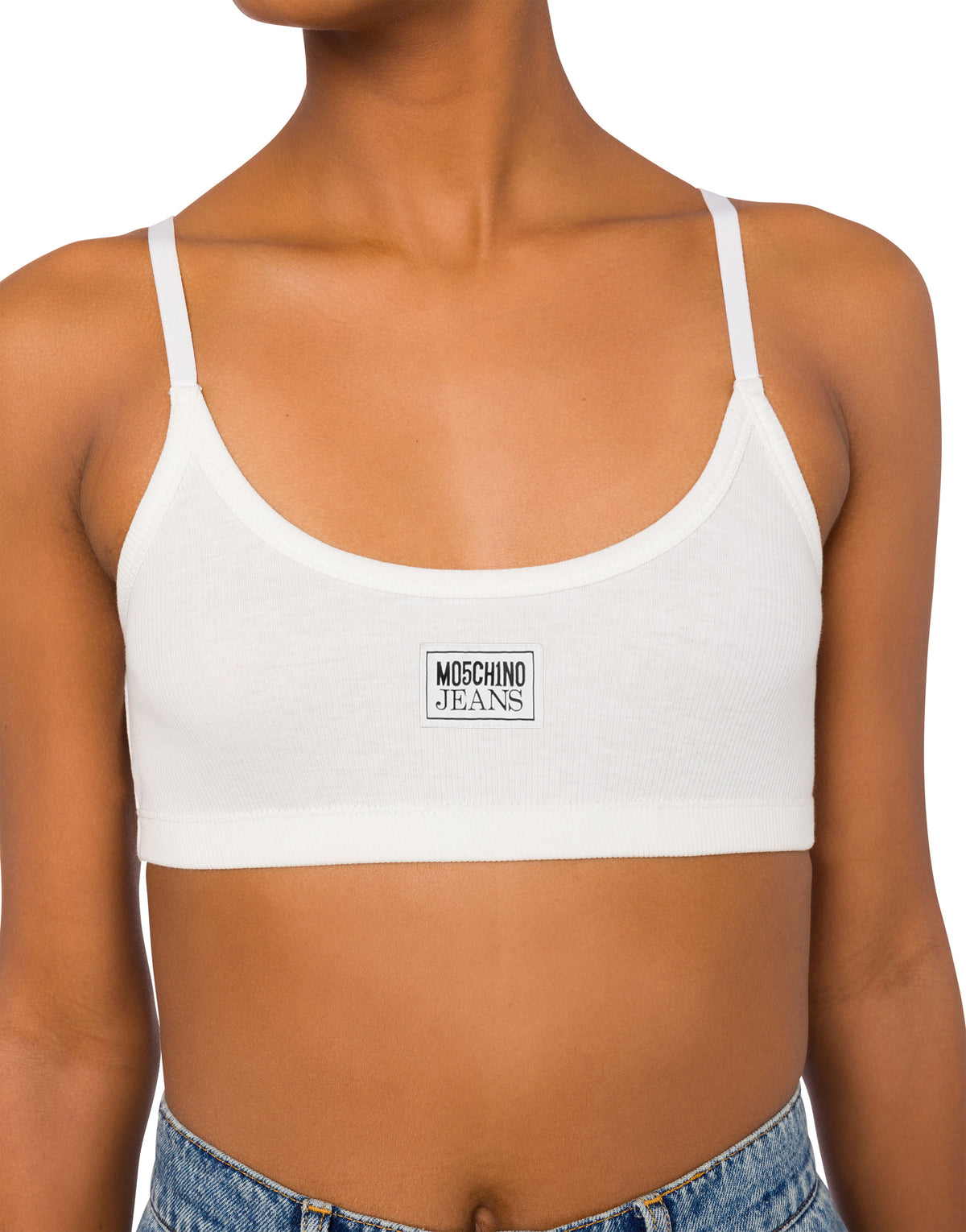 Crop top sportif en coton - White