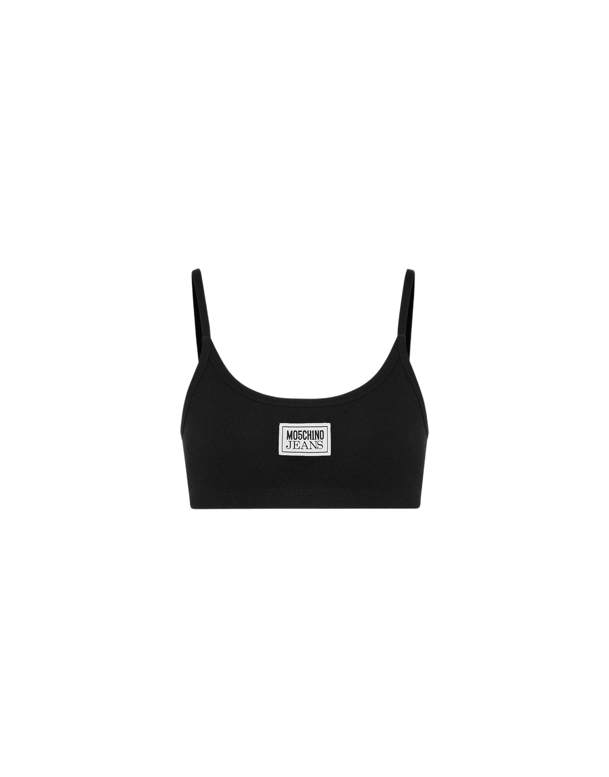 Crop top sportif en coton - Black