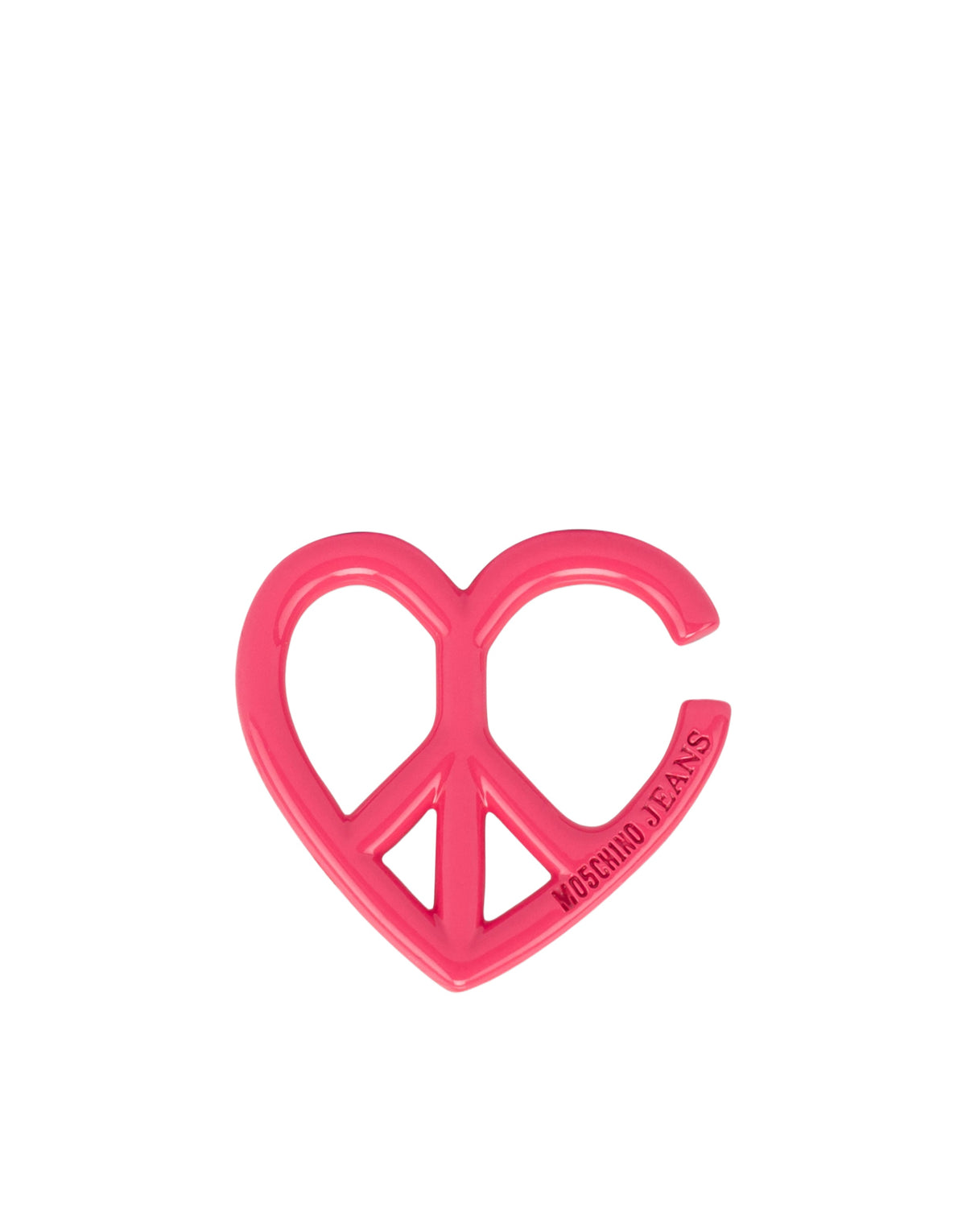 Bague à deux doigts en métal émaillé - Pink