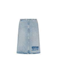 Mini jupe en denim à logo - Blue