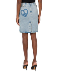 Mini jupe en denim à logo - Blue
