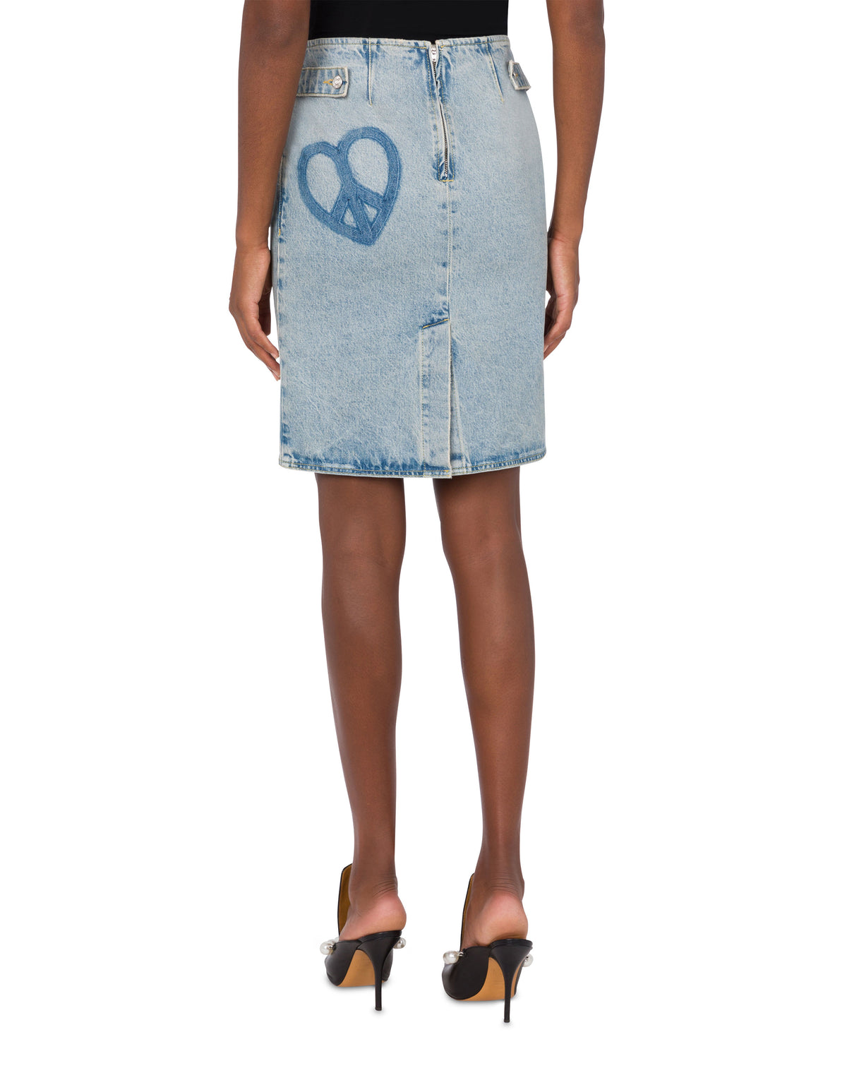 Mini jupe en denim à logo - Blue