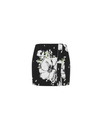 Jupe imperméable à patchwork en losange en coton - Black