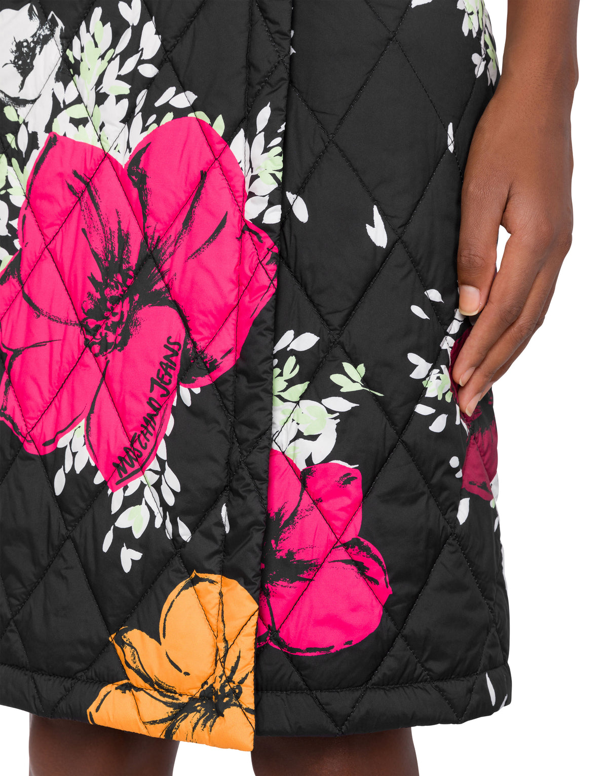 Flower Print wrap skirt - Black
