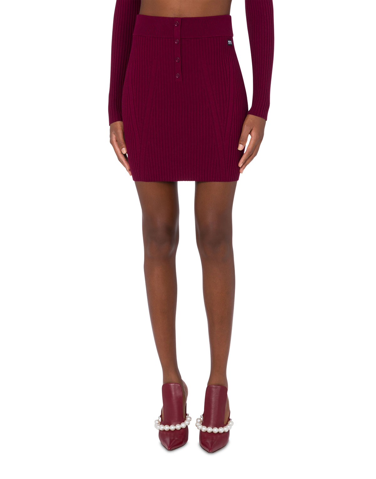 Mini jupe crayon en tricot - Red