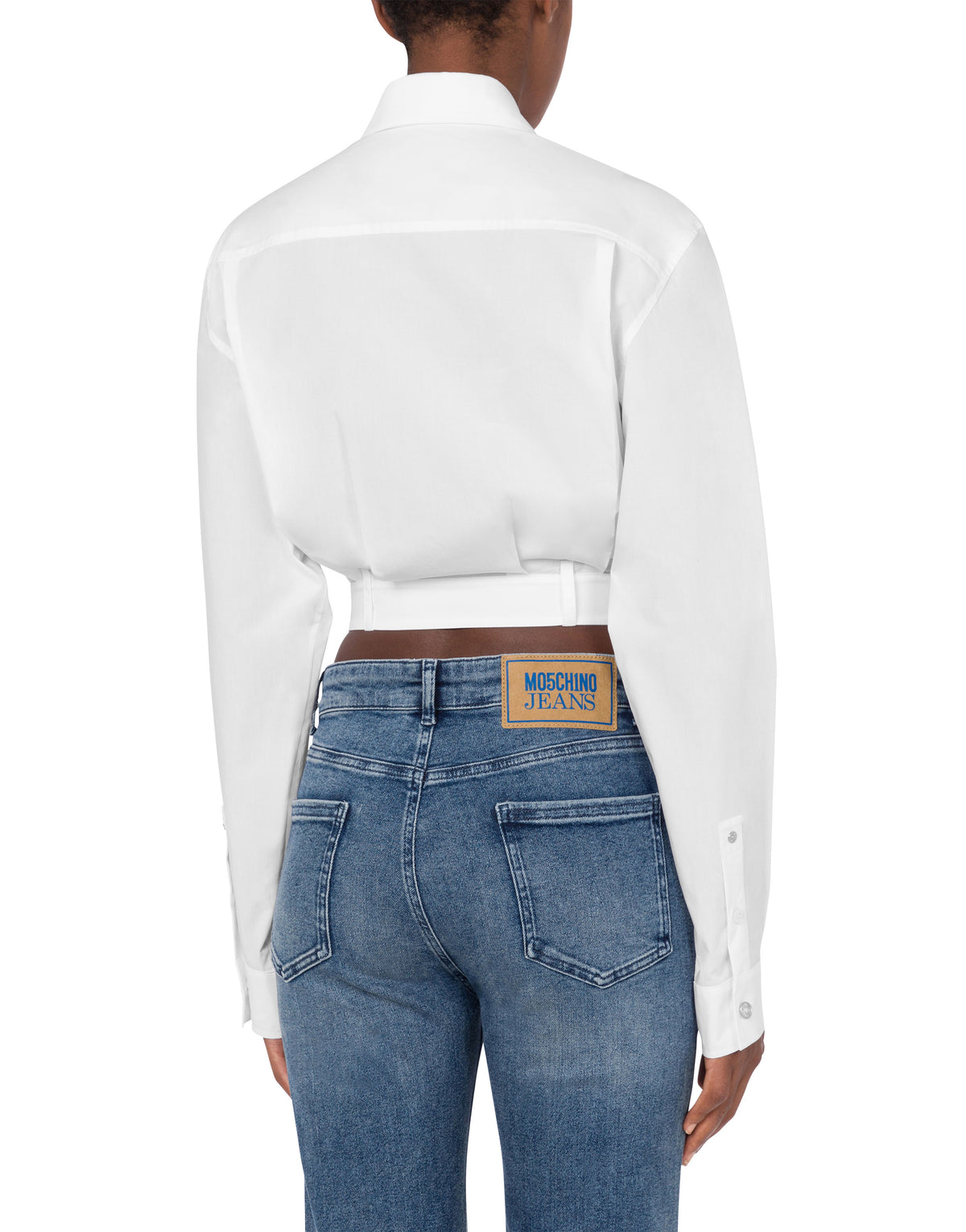 Cropped cotton shirt - White