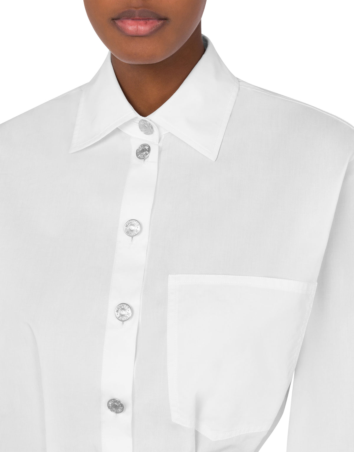 Cropped cotton shirt - White