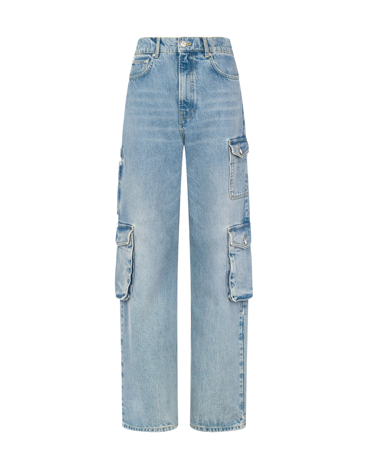 Pantalon multi-poches en denim de coton - Blue
