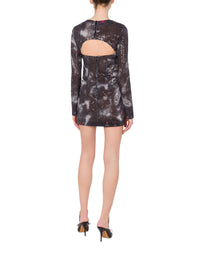 Robe courte à imprimé espace - Grey