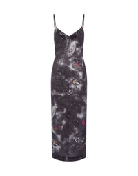 Robe midi à imprimé espace - Grey