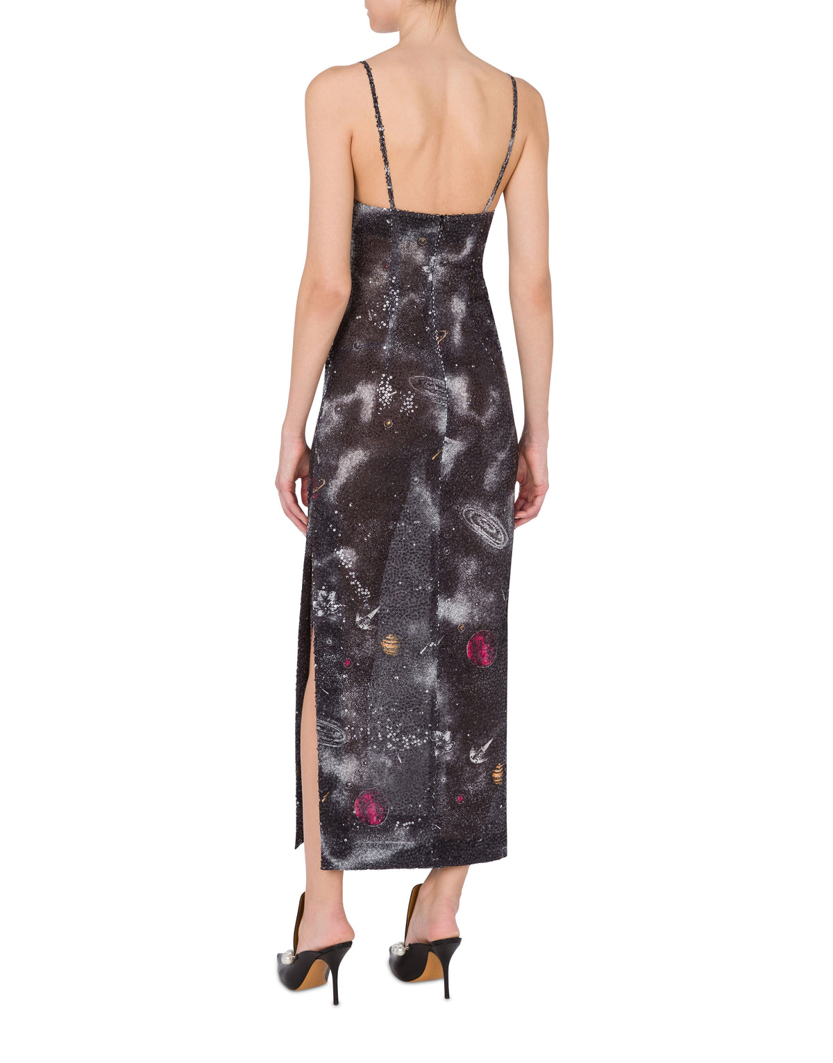 Robe midi à imprimé espace - Grey