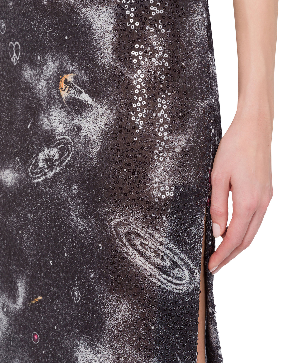 Robe midi à imprimé espace - Grey