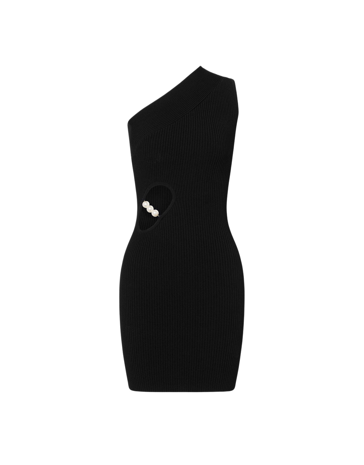 One-shoulder mini dress - Black