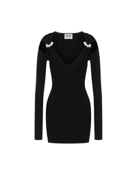 Short Pearls Dress - Black