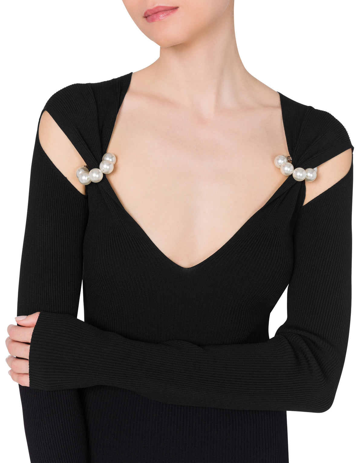 Short Pearls Dress - Black