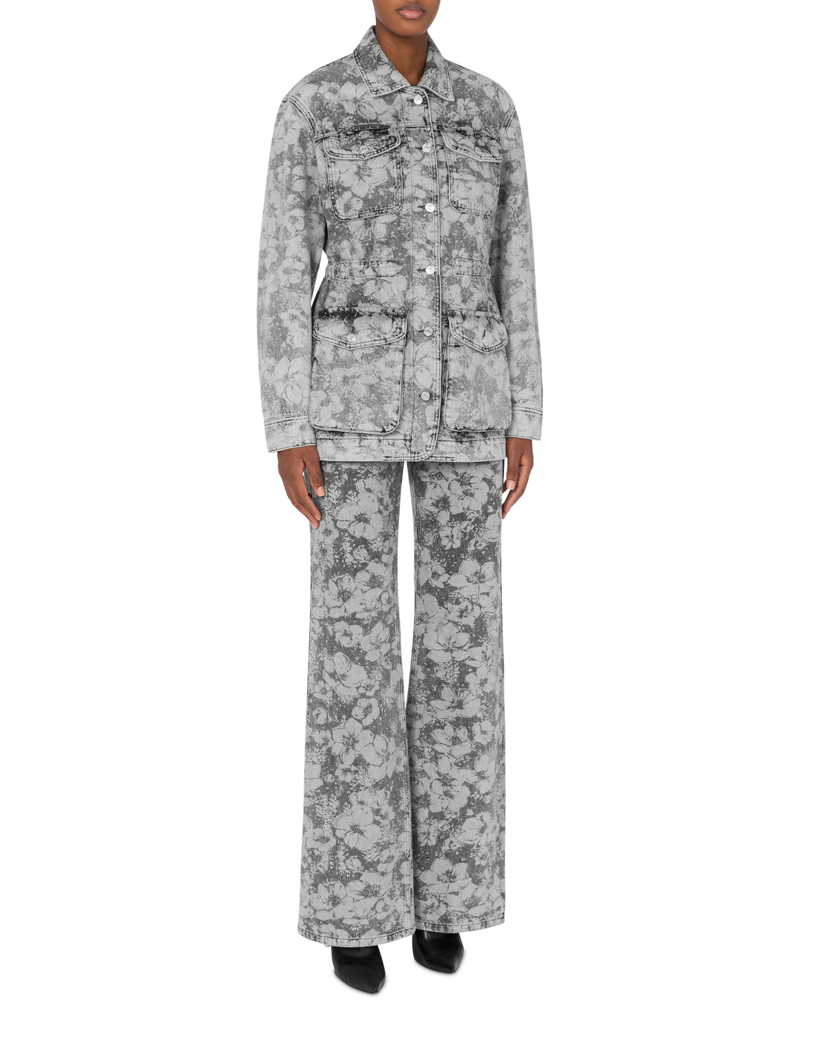 Veste à découpe en denim - Grey