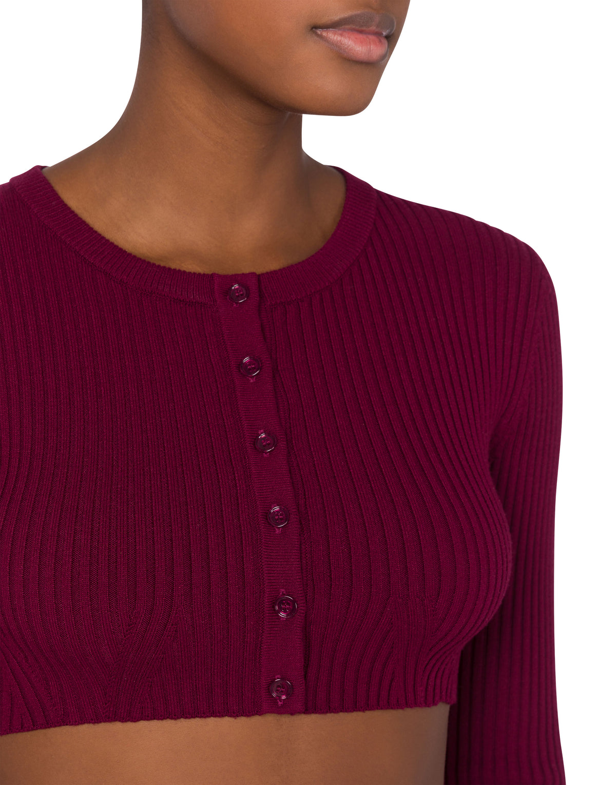 Knitted cropped cardigan - Red