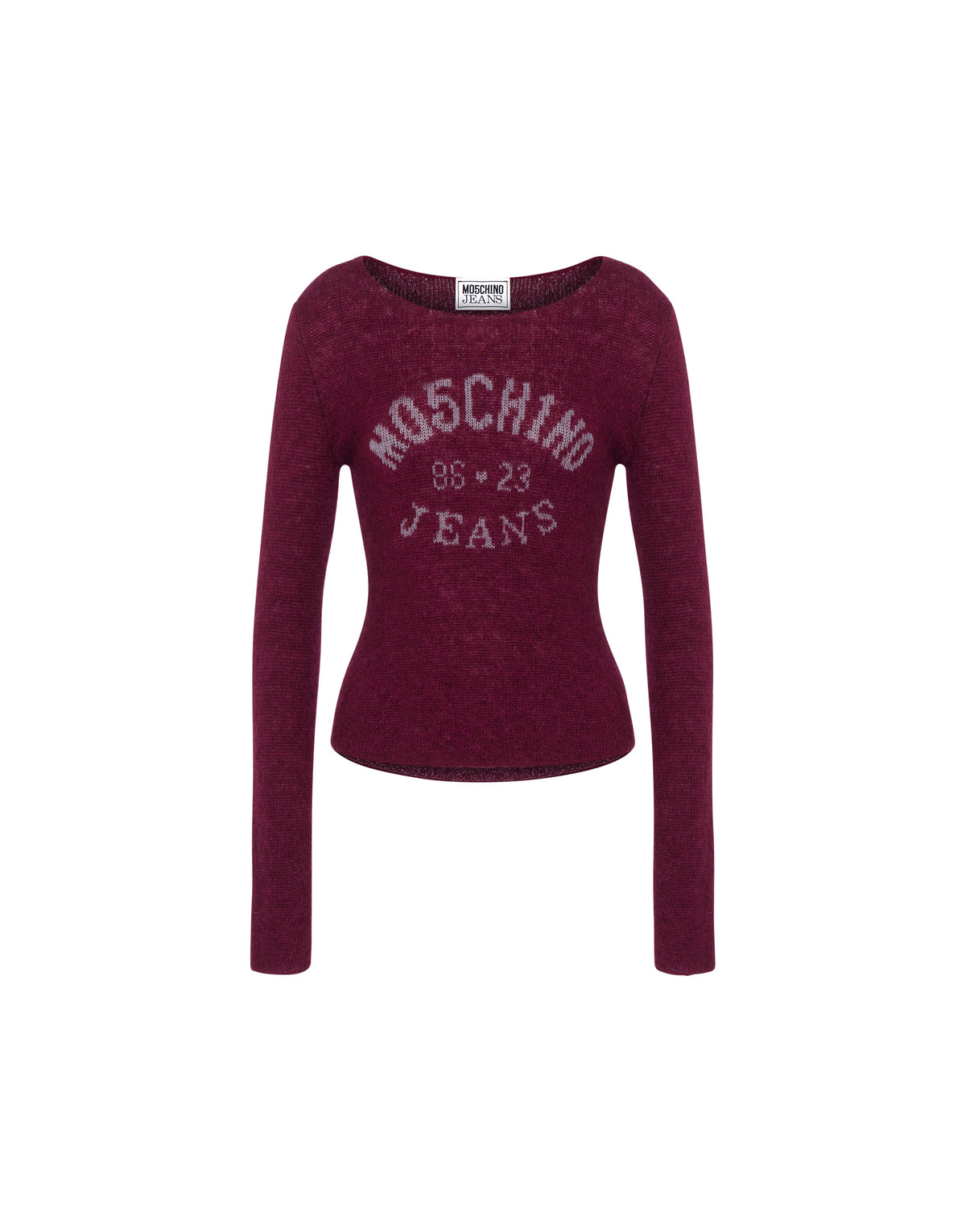 Mohair wool blend pullover with logo - Red