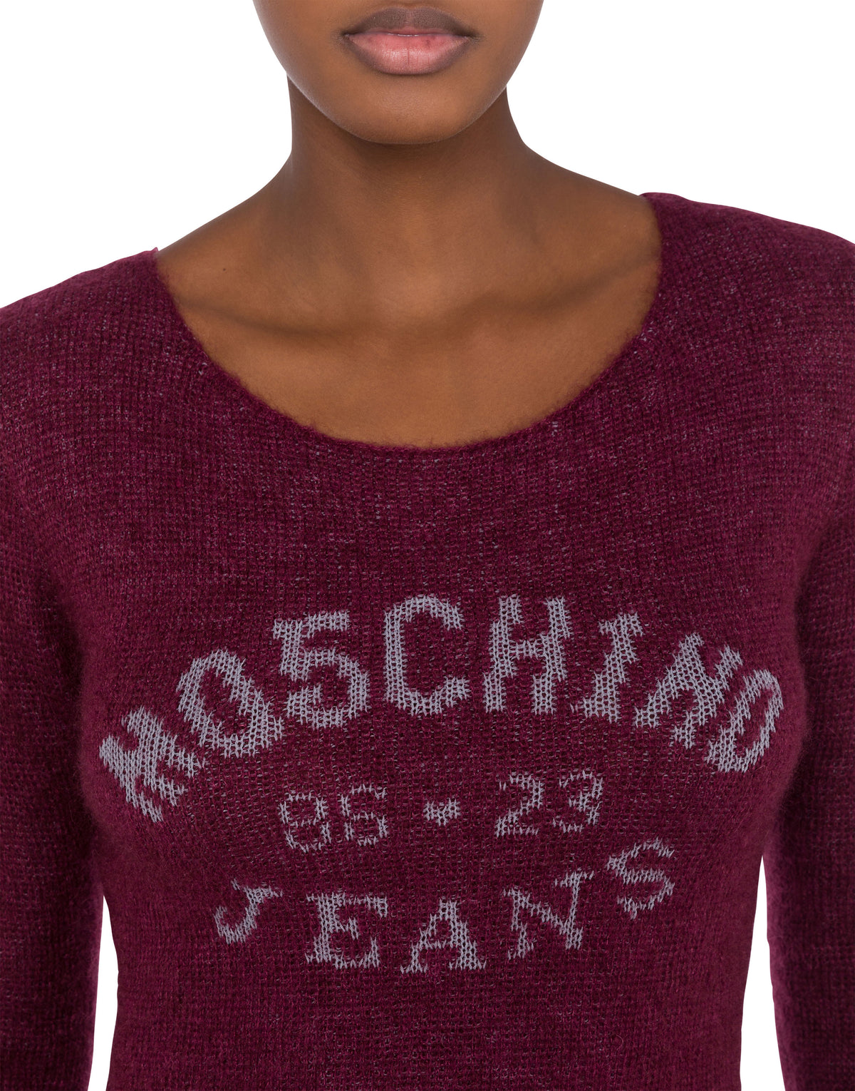 Mohair wool blend pullover with logo - Red