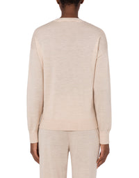 Crewneck wool knitwear - Beige